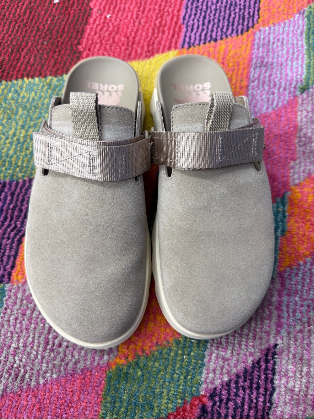 Sorel Kinetic Impact II Mule Clogs Taupe Gray Women’s Size 9.5 Slip On Shoes